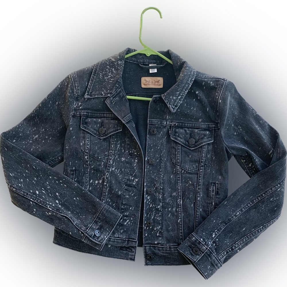 Levi’s jean jacket woman’s black speckled jean jacket - Picture 5 of 15